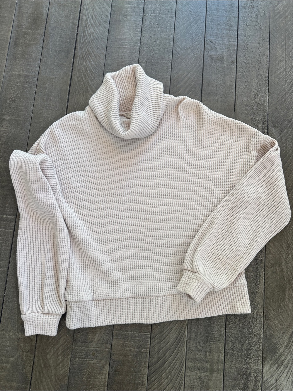 Banana Republic Cream Waffle-Knit Turtleneck Sweater